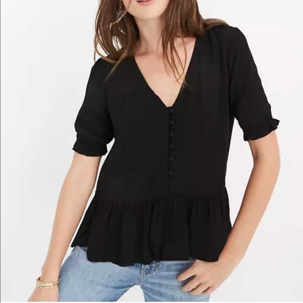 Madewell Courtyard Ruffle-Hem Top